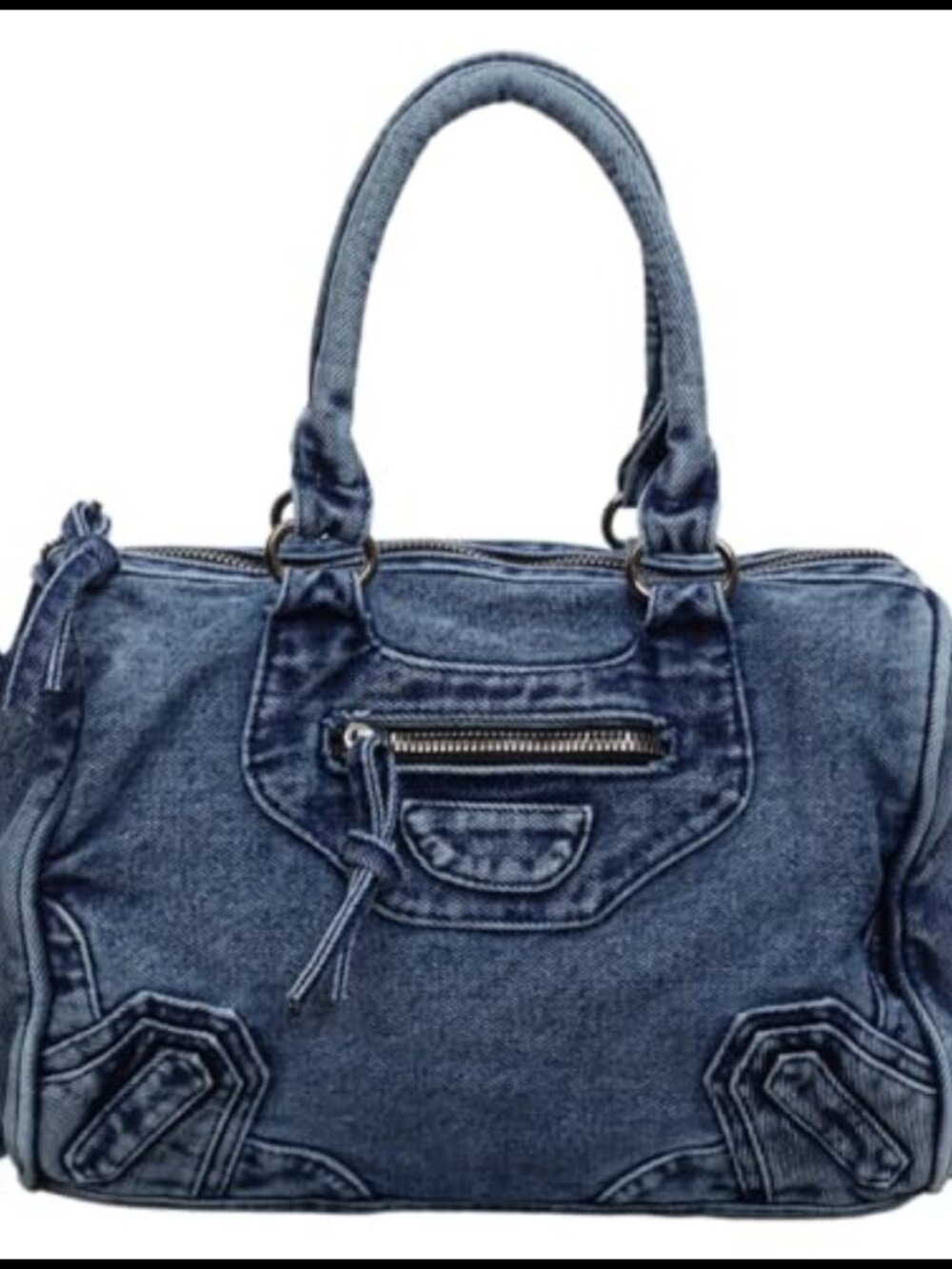 Denim Crossbody Bag Top Handle Jean Purse Tote Adjustable Strap